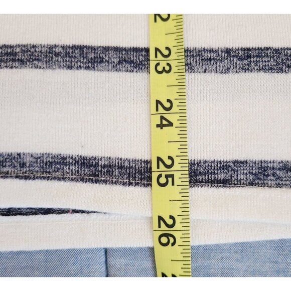 Gap Womens Striped Short Sleeve V-Neck Knit Top XL White & Navy Light Knit - Picture 10 of 10